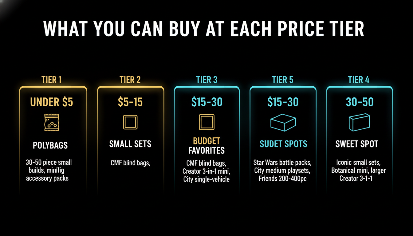 LEGO price tiers — what you can buy at each level