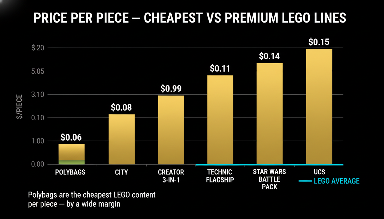 LEGO price per piece — cheapest vs premium lines comparison