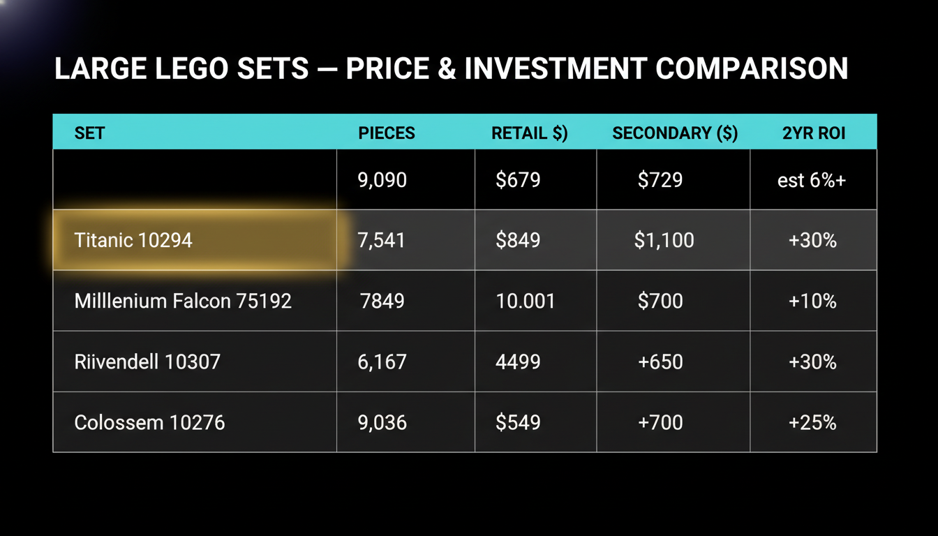 Large LEGO sets — price and investment comparison