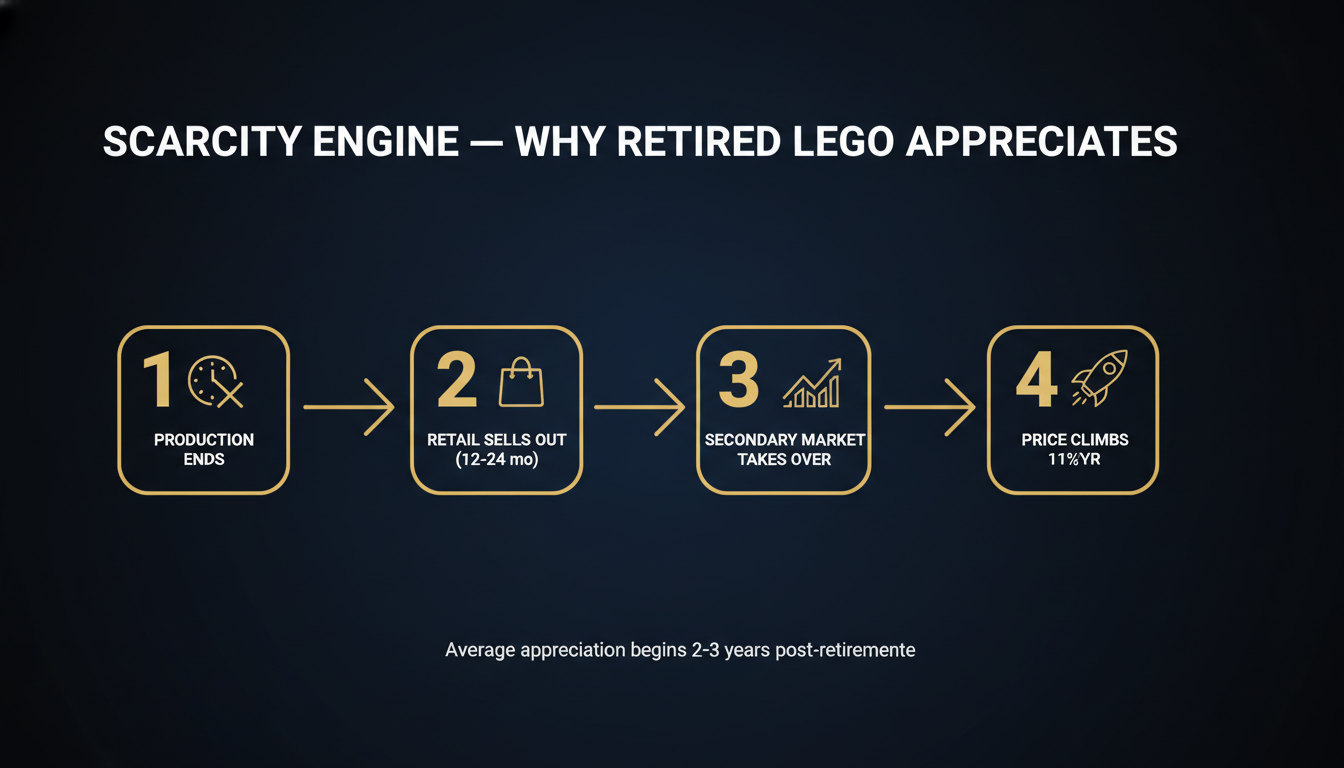 Scarcity engine — why retired LEGO appreciates