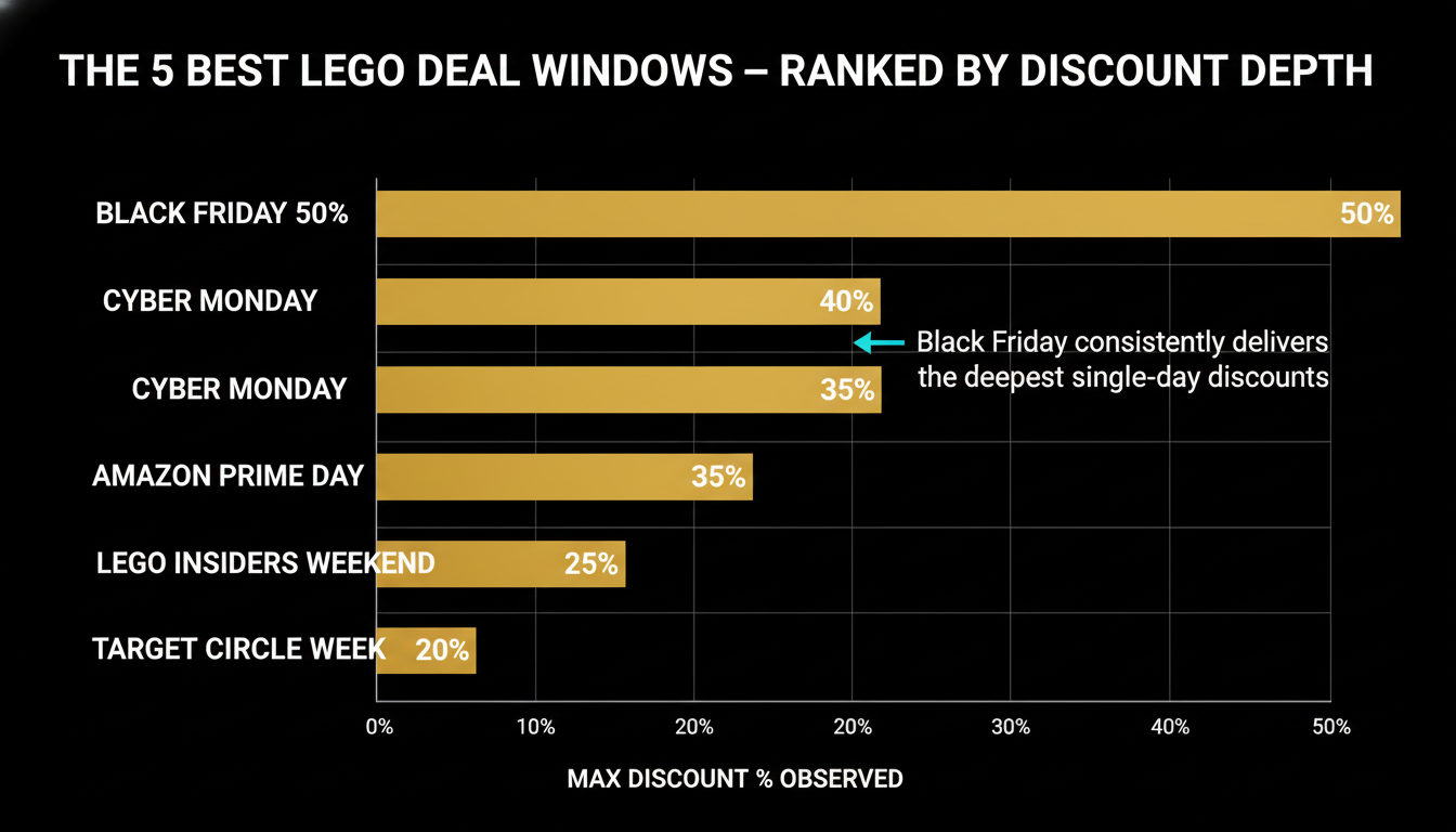 5 best LEGO deal windows ranked by discount depth