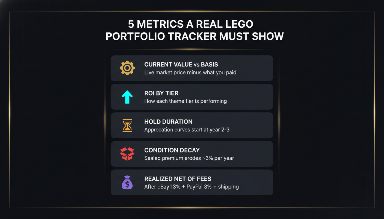 5 metrics a real LEGO portfolio tracker must show