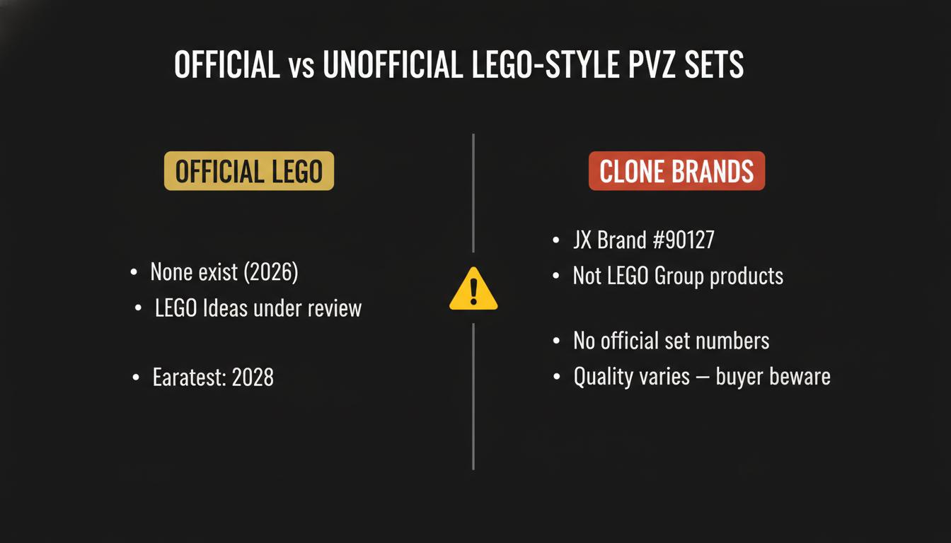 Official vs unofficial LEGO-style PvZ sets — how to tell the difference