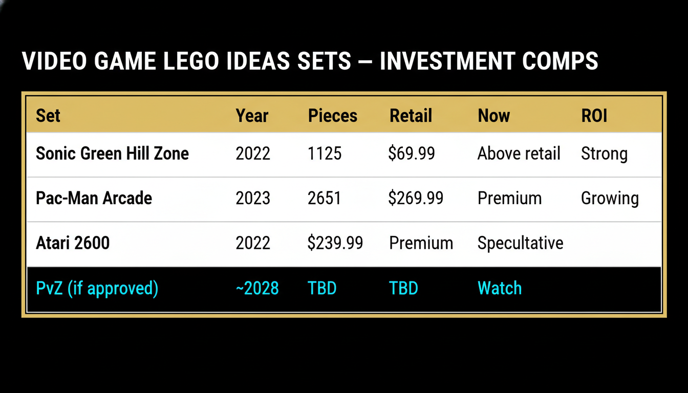 Video game LEGO Ideas sets — investment performance comparison